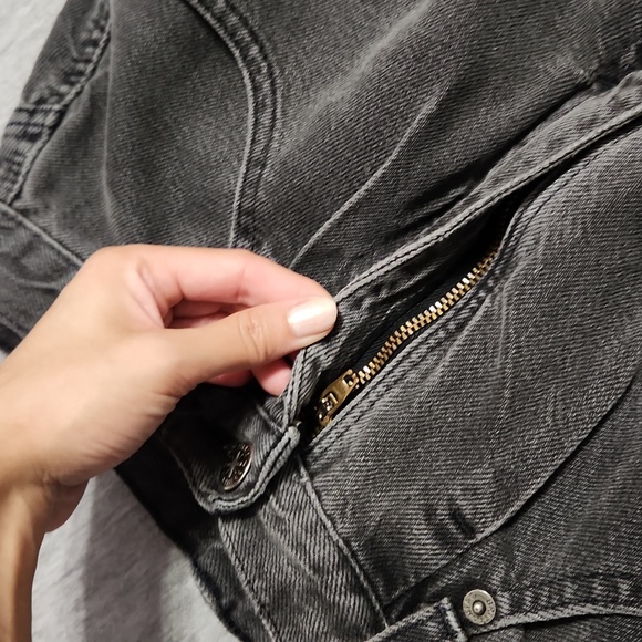 Vintage Brittania Gray Black Denim High Rise Baggy Tapered Leg "Mom" Jeans - Picture 14 of 17